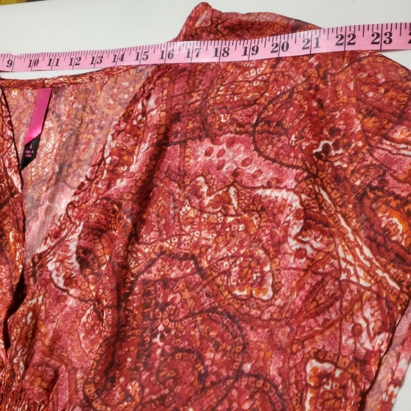 Pure Energy Size 4X Plus Smocked Babydoll Sheer Kimono Sleeve Top Blouse - Picture 4 of 11